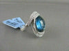 ESTATE WIDE 27MM 18KT WHITE 6.05CT AAA BLUE TOPAZ, DIAMONDS GOLD RING