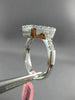 ESTATE 1.09CT ROUND BAGUETTE DIAMOND 18KT WHITE GOLD RECTANGULAR ENGAGEMENT RING