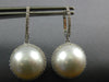 .67CT DIAMOND & SOUTH SEA PEARL 18KT WHITE GOLD HALO LEVERBACK HANGING EARRINGS