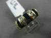 ESTATE WIDE 1.95CT DIAMOND & SAPPHIRE 14KT YELLOW GOLD 3D MULTI ROW WEDDING RING
