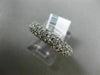 ESTATE 1.10CT DIAMOND 14KT WHITE GOLD 3D THREE ROW PAVE WEDDING ANNIVERSARY RING