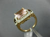 LARGE 4.82CT DIAMOND AAA MORGANITE & GARNET 14K ROSE 3D 3 STONE ENGAGEMENT RING