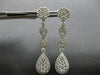 LARGE 2.58CT DIAMOND 18KT WHITE GOLD TEAR DROP FLOWER INFINITY HANGING EARRINGS