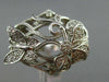 ESTATE WIDE .48CT DIAMOND 14KT WHITE GOLD 3D OPEN FILIGREE FLOWER BUTTERFLY RING