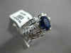 ESTATE WIDE 3.27CT DIAMOND & SAPPHIRE 18K WHITE GOLD 3D FILIGREE ENGAGEMENT RING