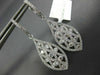 1.80CT DIAMOND 18KT WHITE GOLD TEAR DROP FILIGREE CRISS CROSS HANGING EARRINGS