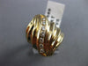 ESTATE LARGE .28CT DIAMOND 14KT YELLOW GOLD 3D CLASSIC WAVE COCKTAIL RING #18689