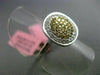 ESTATE WIDE .61CT FANCY DIAMOND 18KT TWO TONE GOLD 3D PAVE CIRCULAR CLASSIC RING