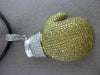 LARGE 3.52CT WHITE & FANCY YELLOW DIAMOND 18K WHITE GOLD 3D BOXING GLOVE PENDANT