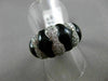 ESTATE WIDE 3.93CT DIAMOND & AAA ONYX 14KT WHITE GOLD 3D INFINITY BOW LOVE RING