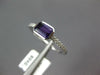 ESTATE .70CT DIAMOND & AAA AMETHYST 14KT WHITE GOLD EMERALD CUT BEZEL FUN RING