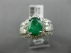 LARGE 3.30CT DIAMOND & AAA EMERALD 14K WHITE GOLD OVAL MULTI ROW ENGAGEMENT RING