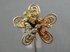 ESTATE WIDE .36CT DIAMOND 14KT WHITE YELLOW ROSE GOLD 3D STAR FLOWER LOVE RING