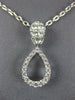 ESTATE .56CT DIAMOND 18KT WHITE GOLD 3D CLASSIC OPEN TEAR DROP LOVE PENDANT