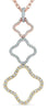 ESTATE .66CT DIAMOND 18K TRI COLOR GOLD CLASSIC FLOWER 4 LEAF CLOVE LOVE PENDANT