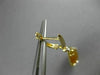ESTATE 9.69CT DIAMOND & ORANGE AGATE 14K YELLOW GOLD PEAR SHAPE HANGING EARRINGS