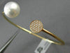 ESTATE .14CT DIAMOND & AAA SOUTH SEA PEARL 18KT ROSE GOLD CIRCLE BANGLE BRACELET