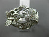 ESTATE WIDE .48CT DIAMOND 14KT WHITE GOLD 3D OPEN FILIGREE FLOWER BUTTERFLY RING