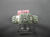 WIDE .76CT DIAMOND 18K WHITE GOLD ROUND & BAGUETTE CLUSTER HALO ANNIVERSARY RING