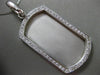 ESTATE EXTRA LARGE 1.22CT DIAMOND 14KT WHITE GOLD ENGRAVABLE TAG PENDANT #17496
