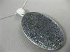 ESTATE LARGE 8.88CT WHITE & BLACK DIAMOND 14KT WHITE GOLD OVAL FLOATING PENDANT