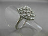 ESTATE LARGE 1.0CT ROUND DIAMOND 14KT WHITE GOLD FLOWER CLUSTER RING VVS #16302