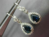 ANTIQUE 2.04CT DIAMOND & AAA SAPPHIRE 14KT WHITE GOLD 3D HANGING EARRINGS 18254