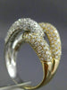 ESTATE LARGE 4.54CT DIAMOND 14KT WHITE & YELLOW GOLD 3D LOVE KNOT INFINITY RING