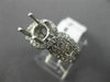 ESTATE 1.85CT ROUND & BAGUETTE DIAMOND 18K WHITE GOLD SEMI MOUNT ENGAGEMENT RING