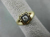 ESTATE WIDE .20CT OLD MINE DIAMOND 14K 2 TONE GOLD SQUARE ENGAGEMENT RING #19273