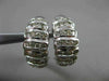 ESTATE 1.25CT DIAMOND 14KT WHITE GOLD 3D MULTI ROW WAVE HANGING CLIP ON EARRINGS