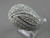 LARGE ANTIQUE 2.75CTW DIAMOND 14KT WHITE GOLD PUFF COCKTAIL RING F/G VVS #18496