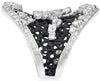 EXTRA LARGE 2.73CT DIAMOND & AAA WHITE TOPAZ 14K BLACK GOLD FLOWER FILIGREE RING