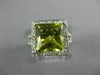 EXTRA LARGE 4.60CT DIAMOND & AAA GREEN AMETHYST 14KT WHITE GOLD 3D PRINCESS RING