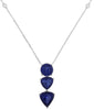 7.49CT DIAMOND & AAA SAPPHIRE 18KT WHITE GOLD PEAR SHAPE & ROUND LARIAT NECKLACE