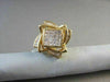 ESTATE LARGE 3.60CT DIAMOND 14KT YELLOW GOLD SQUARE FLOWER CLIP ON EARRINGS