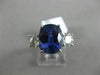 ESTATE LARGE 1.90CT DIAMOND & AAA SAPPHIRE 18KT WHITE GOLD ROUND ENGAGEMENT RING