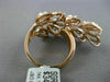 ESTATE EXTRA LARGE 1.39CT DIAMOND 14K ROSE GOLD 3D MULTI LEAF DOUBLE FINGER RING