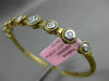 ESTATE .60CT DIAMOND 14K WHITE & YELLOW GOLD 3D 9 STONE FLEXIBLE BANGLE BRACELET
