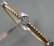 ESTATE .21CT DIAMOND 14KT WHITE & ROSE GOLD PAST PRESENT FUTURE BANGLE BRACELET