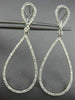 ESTATE LARGE 1.31CT DIAMOND 14KT WHITE GOLD PEAR ETOILE CLIP ON HANGING EARRINGS