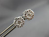 ESTATE 1.12CT DIAMOND 14K WHITE GOLD CLASSIC FLOWER CLUSTER STUD EARRINGS #22238