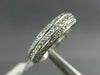 ANTIQUE 1.50CT DIAMOND 18K WHITE GOLD 3 ROW PAVE ETERNITY ANNIVERSARY RING #1192