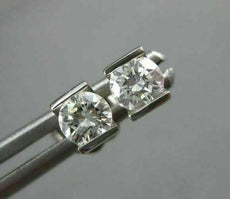 ESTATE .40CT DIAMOND 14KT WHITE GOLD 3D SOLITAIRE TENSION STUD EARRINGS #17278