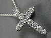 ESTATE .64CT DIAMOND 14KT WHITE GOLD SHARED PRONG INVISIBLE CROSS PENDANT #27677