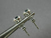 ESTATE .70CT DIAMOND & AAA SAPPHIRE 14KT WHITE GOLD 3D OVAL HALO STUD EARRINGS