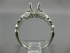 ESTATE .14CT DIAMOND 14KT WHITE GOLD 3D FLOWER LEAF SEMI MOUNT ENGAGEMENT RING