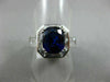 ESTATE LARGE 5.24CT DIAMOND & AAA SAPPHIRE 18KT WHITE GOLD HALO ENGAGEMENT RING