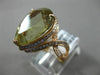 ESTATE LARGE 8.73CT DIAMOND & AAA LIME QUARTZ 14KT ROSE GOLD HALO INFINITY RING