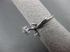ANTIQUE WIDE .25CT ROUND DIAMOND 18KT WHITE GOLD 3D ETOILE FLOWER RING #11495